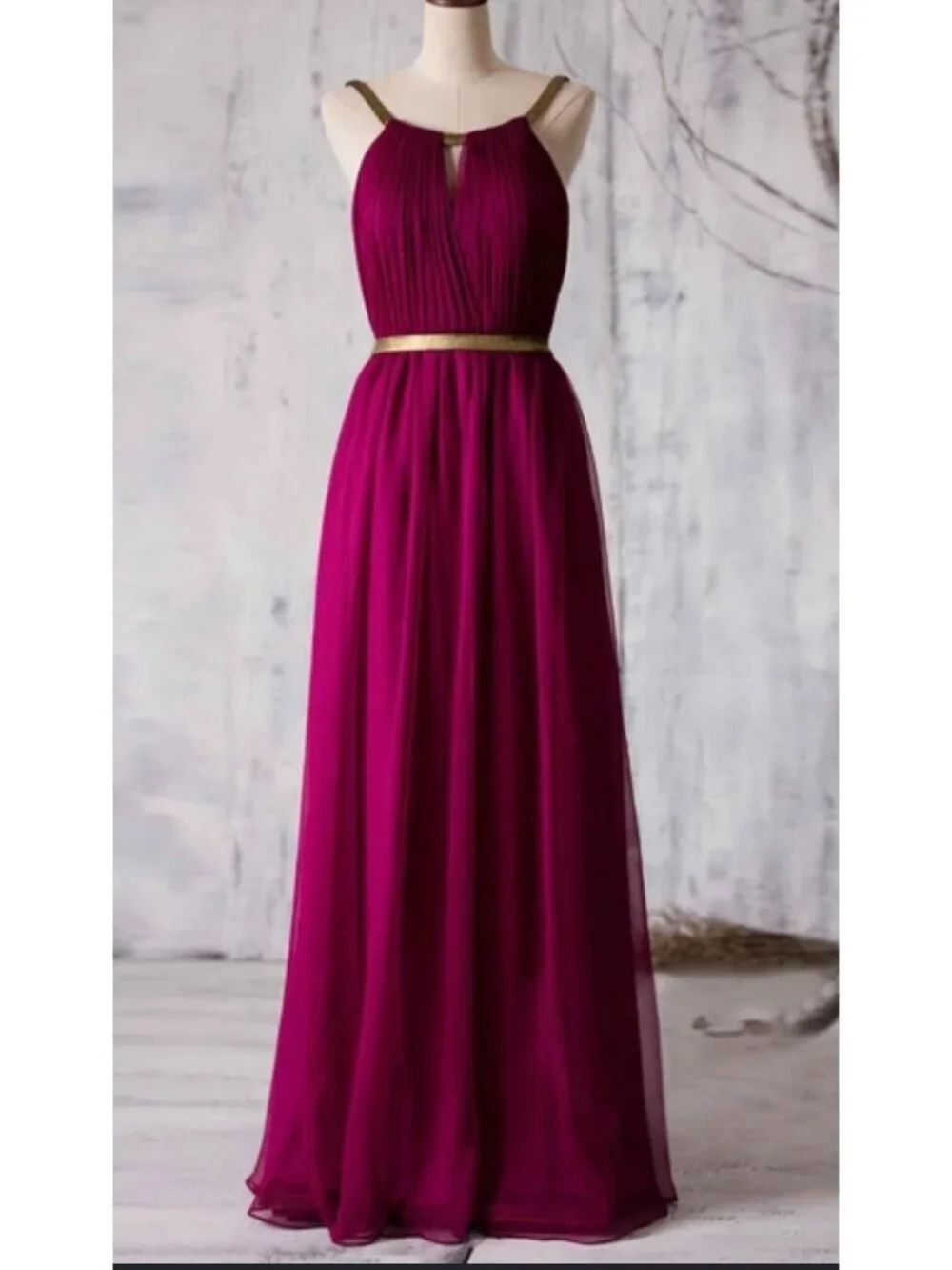 Miss Mint A-Line Pleated Chiffon Halter Dress Size 6